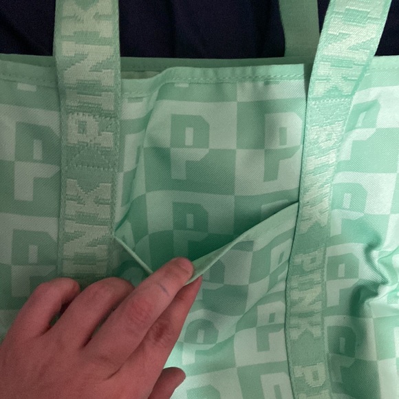 NWOT Victoria’s Secret PINK Light Cucumber Green Tote - Picture 2 of 5